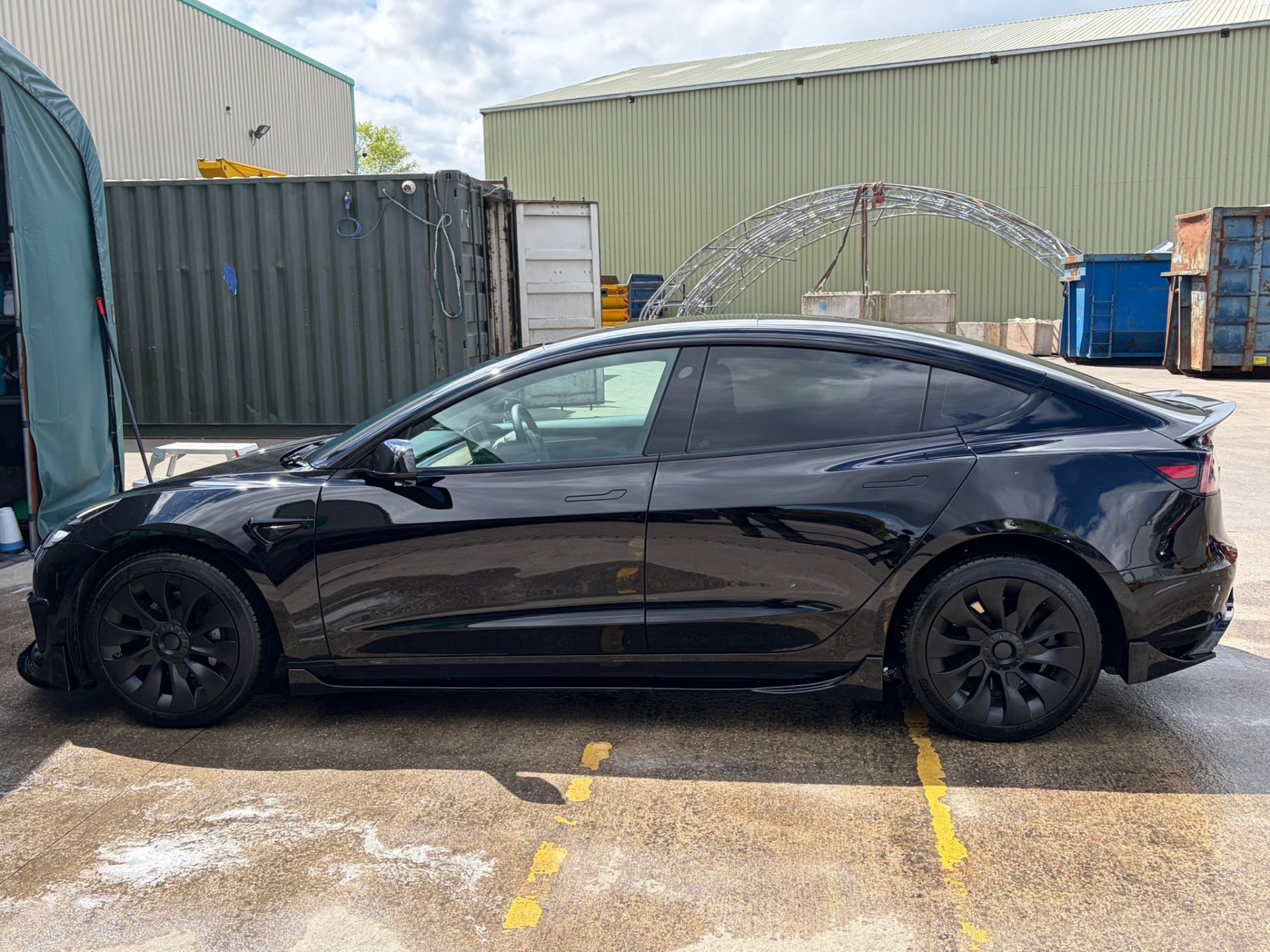 Black Tesla Model 3 valeted